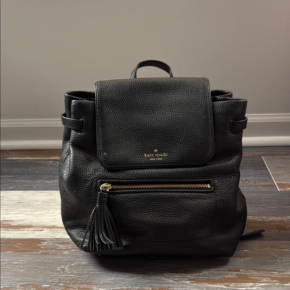 Kate Spade Black Backpack with Tassel and Top Handle